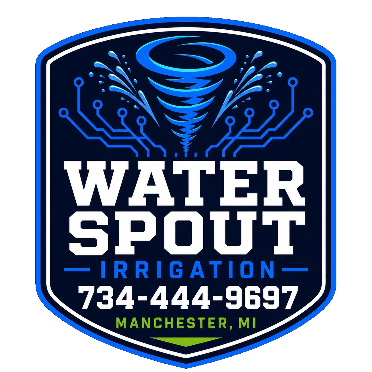 Water Spout Irrigation badge logo