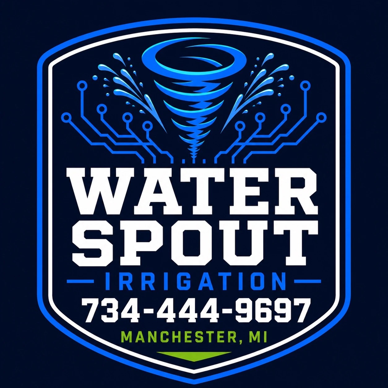 Water Spout Irrigation badge logo